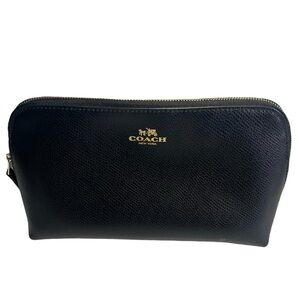 Coach Large Black Leather Cosmetic Case